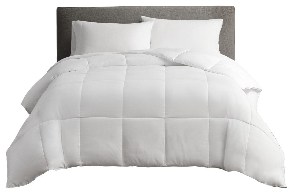 Sleep Philosophy Sateen Double Insertion Comforter, White, Twin