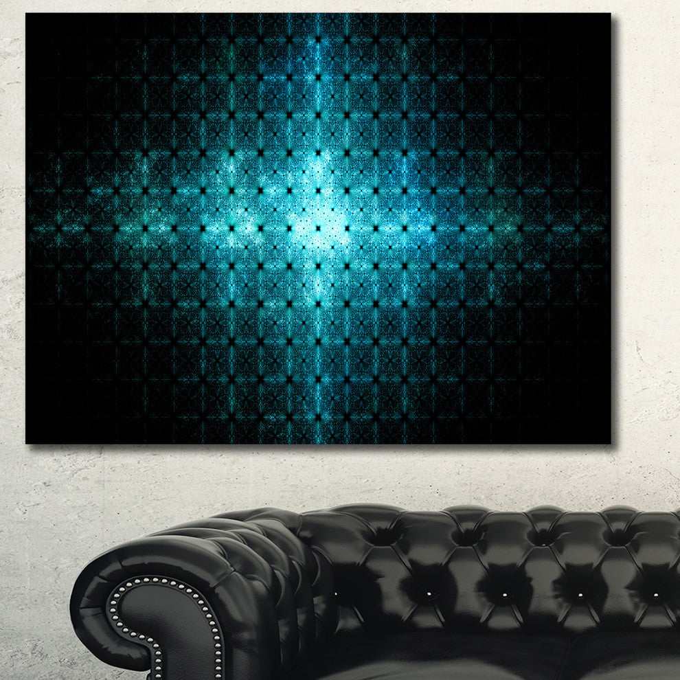 Blue Flash of Light on Radar, Oversized Abstract Canvas Art Print, 60x40
