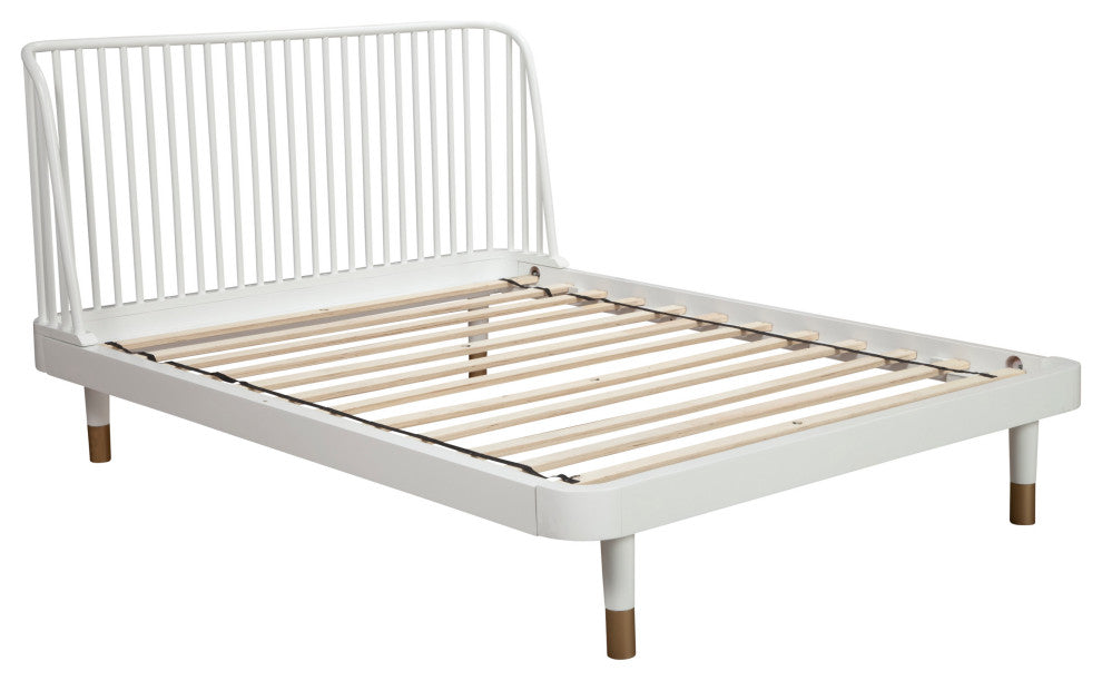 Madelyn Standard King Slat Back Platform Bed, White