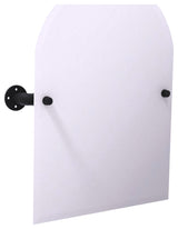 Pipeline Frameless Arch Wall Mounted Tilt Mirror, Oil Rubbed Bronze