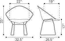Zuo Modern Net Dining Chair Black, Set of 2