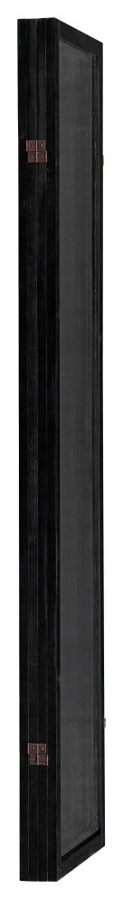 6' Tall Clear Screen Black, 4 Panel