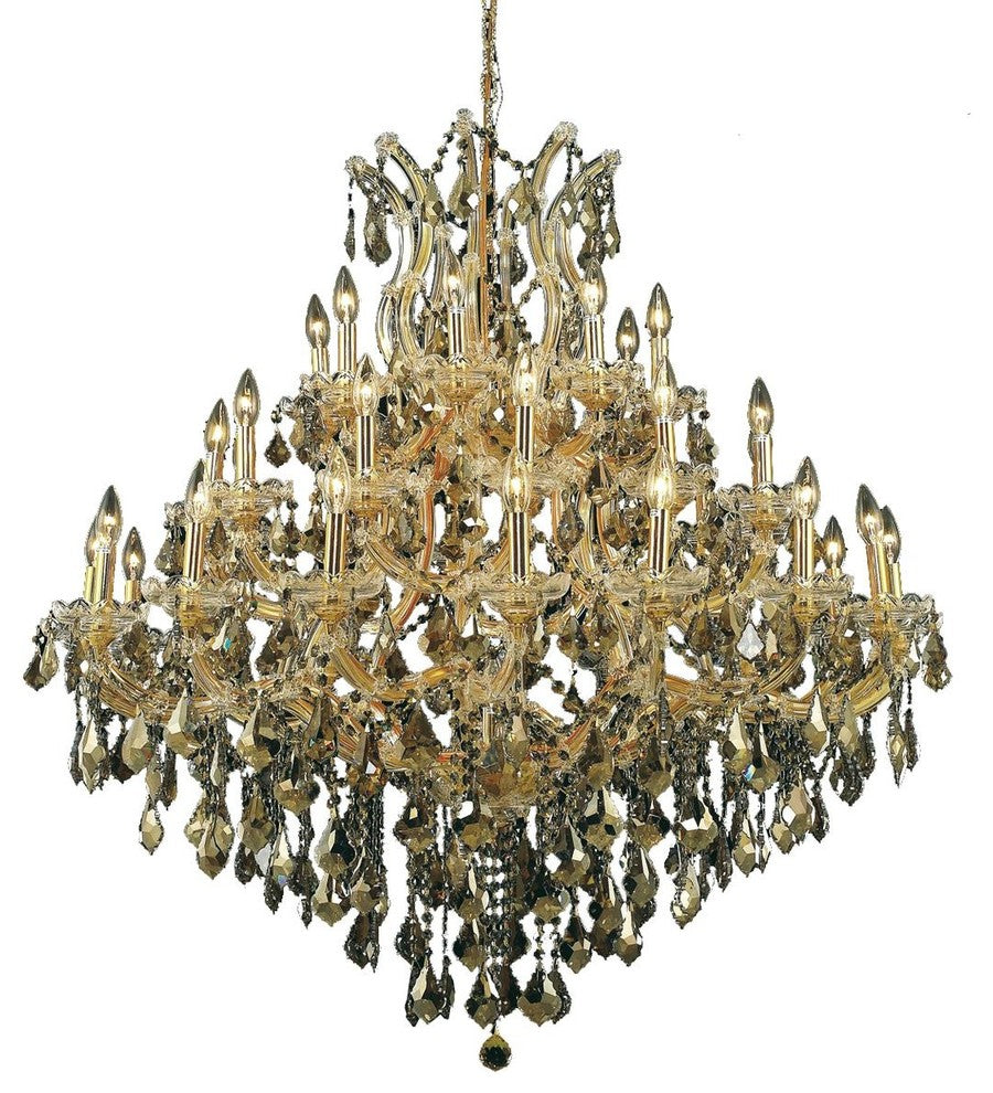 Elegant Maria Theresa Foyer Hall Light, Gold Finish With Royal Cut Crystal