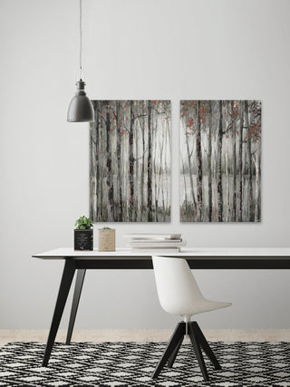 Dusky Autumn Lake Diptych, 80"x60"