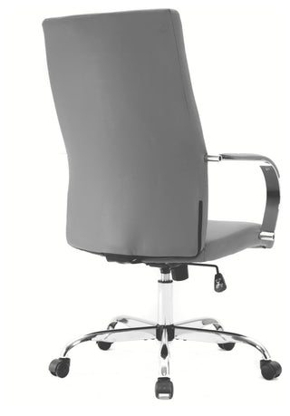 LeisureMod Sonora High-Back Adjustable Leather Conference Chair, Gray
