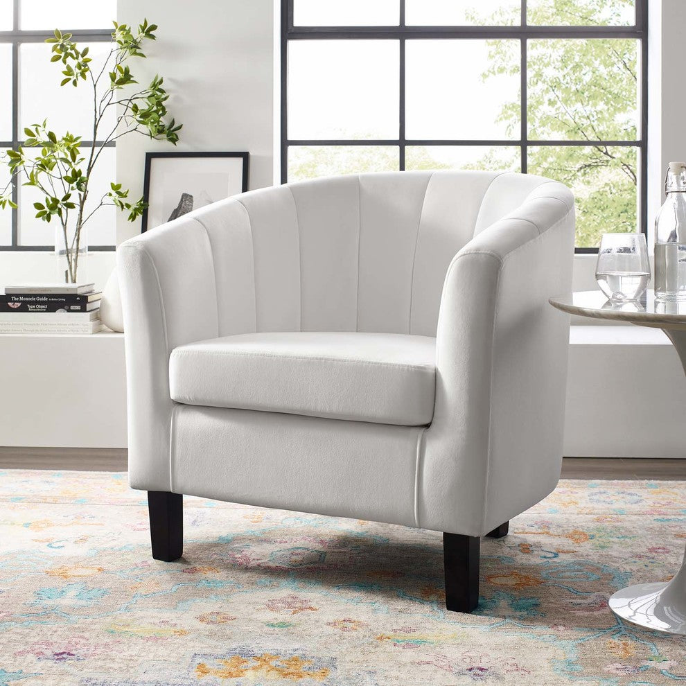 Prospect Channel Tufted Upholstered Velvet Armchair