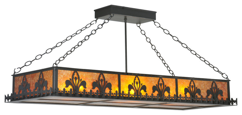 48 Long Gothic Fleur-de-lis Oblong Inverted Pendant