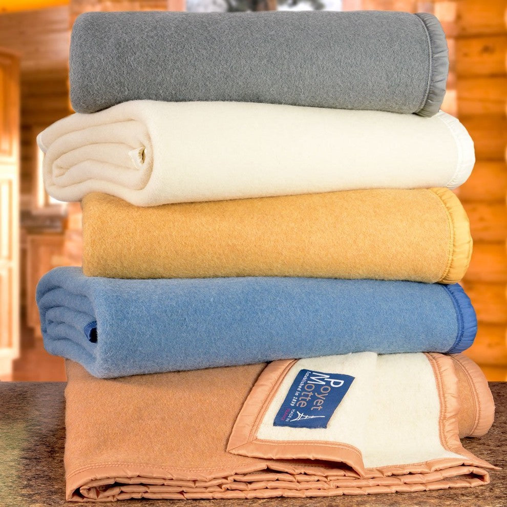 Aubisque 100% Wool Blanket, 500Gsm 33 Microns, Gray, Queen