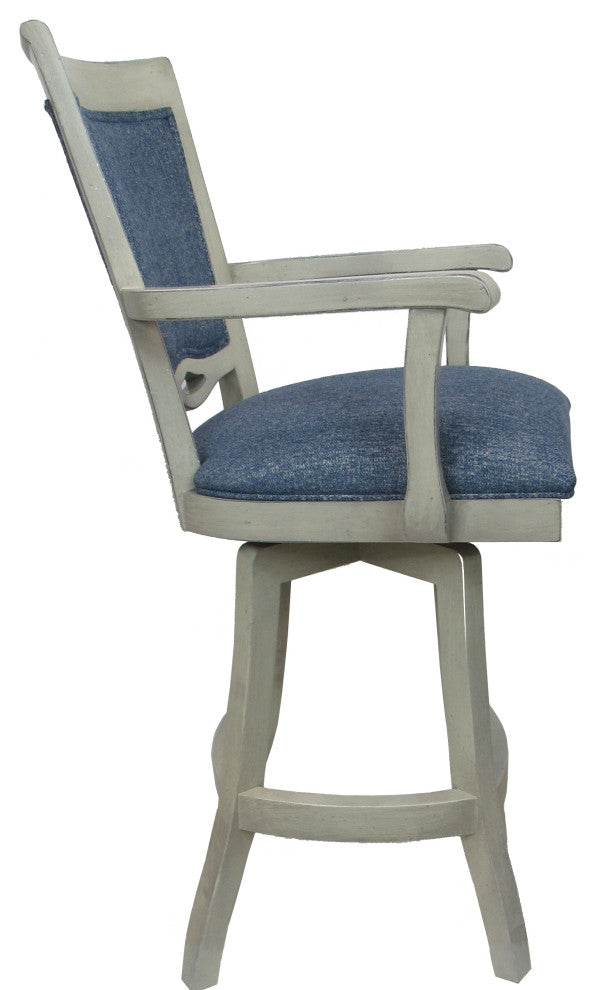 Swivel Wood Counter 26" 30" Extra Tall 34" Bar Stool 400, Kokomo Azure and Antique White, 26"