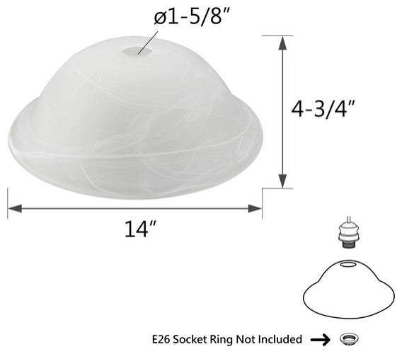 23510-11 Replacement Alabaster Torchiere Lamp Glass(42mm) Shade