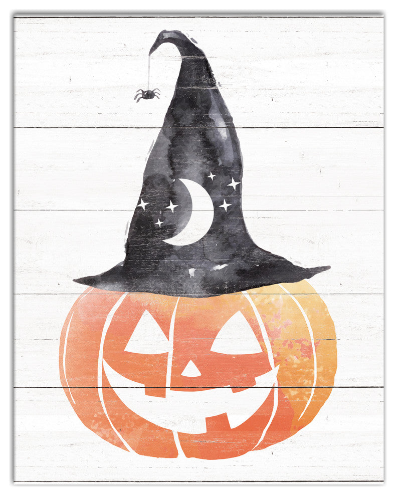 Jackolantern Witch 11x14 Canvas Wall Art