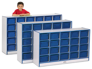 Rainbow Accents 25 Cubbie-Tray Mobile Storage - with Trays - Blue