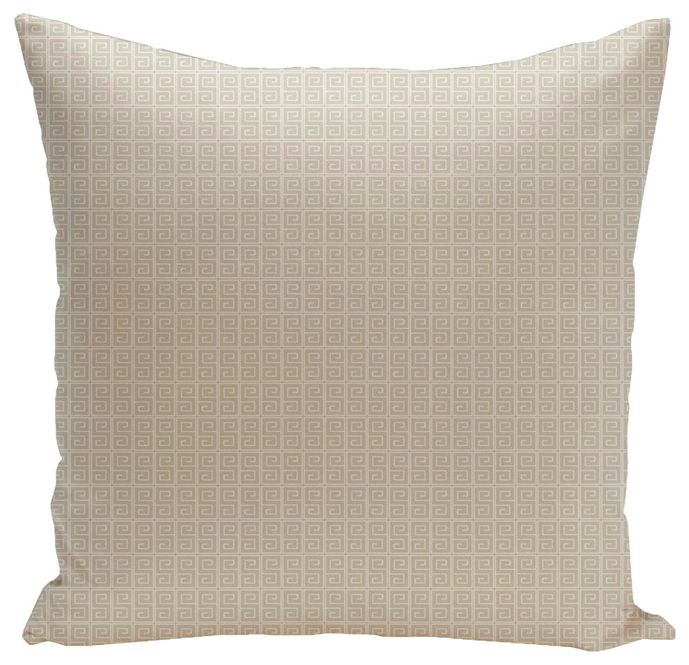 Geometric Decorative Pillow, Oatmeal White, 16"X16"
