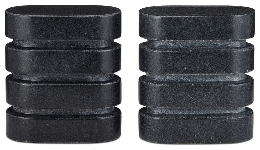 Bheslana Marble Black Object, 2-Piece Set