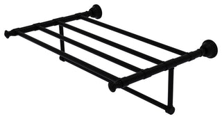 Allied Brass Carolina 24" Towel Shelf With Integrated Towel Bar, Matte Black