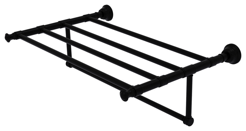 Allied Brass Carolina 24" Towel Shelf With Integrated Towel Bar, Matte Black