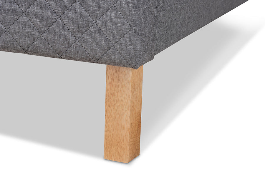 Aneta Modern and Contemporary Gray Fabric Upholstered King Size Platform Bed
