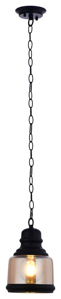 Lazzur Sarthe 1 Light 6" Matte Black Pendant
