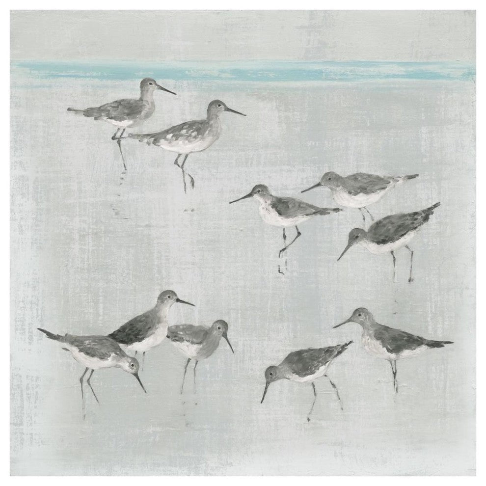 "Sandpipers Gray" Digital Paper Print by Avery Tillmon, 26"x26"