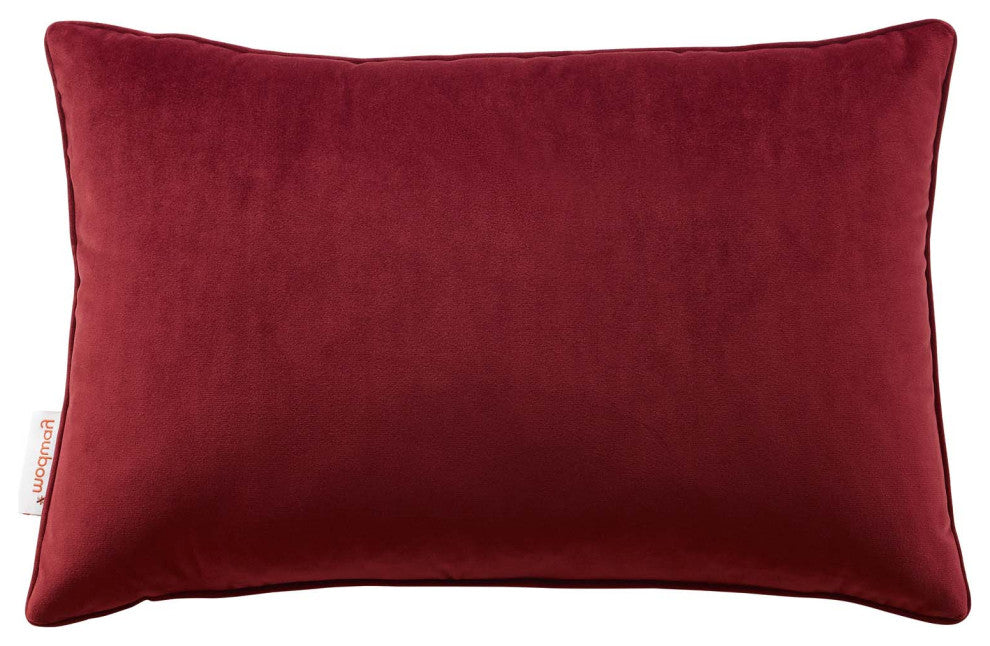Accent Throw Pillow, Velvet, Red, Modern, Living Lounge Hotel Lobby Hospitality