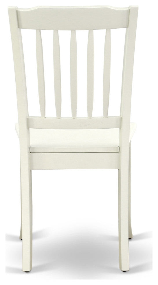Hlda3-Lwh-W 3Pc Round 42"Table And 2 Vertical Slatted Chairs