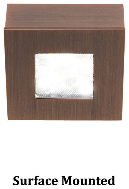 WAC Lighting LED Button Light, Copper Bronze, Square, 3000k Soft White