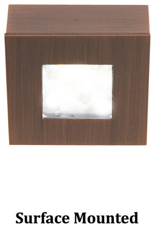 WAC Lighting LED Button Light, Copper Bronze, Square, 3000k Soft White
