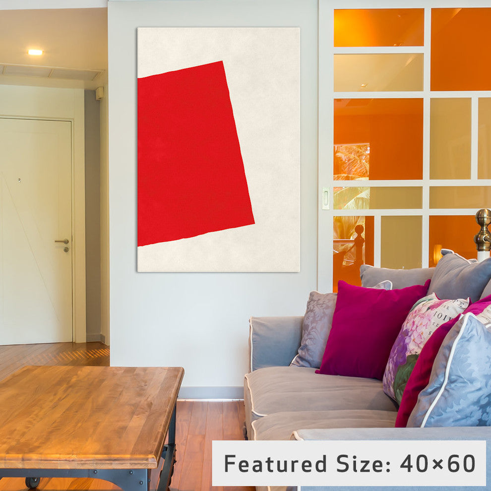 "Modern Art - Red Square (After Albers)" by 5by5collective, 26x18x1.5"