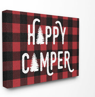 "Happy Camper Red Black" 16x20, Stretched Canvas Wall Art