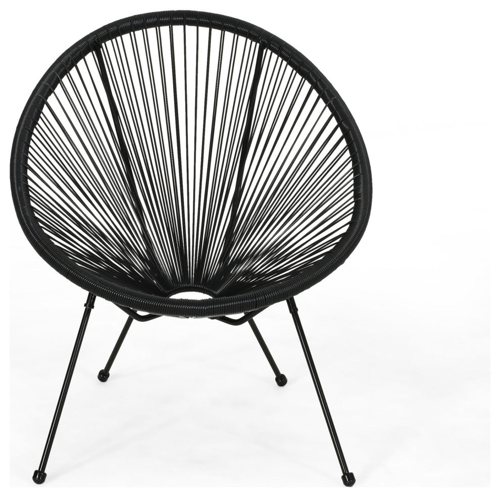 Major Outdoor Hammock Weave Chair With Steel Frame, Set of 2, Black, Black