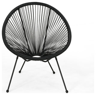 Major Outdoor Hammock Weave Chair with Steel Frame, Set of 2, Black