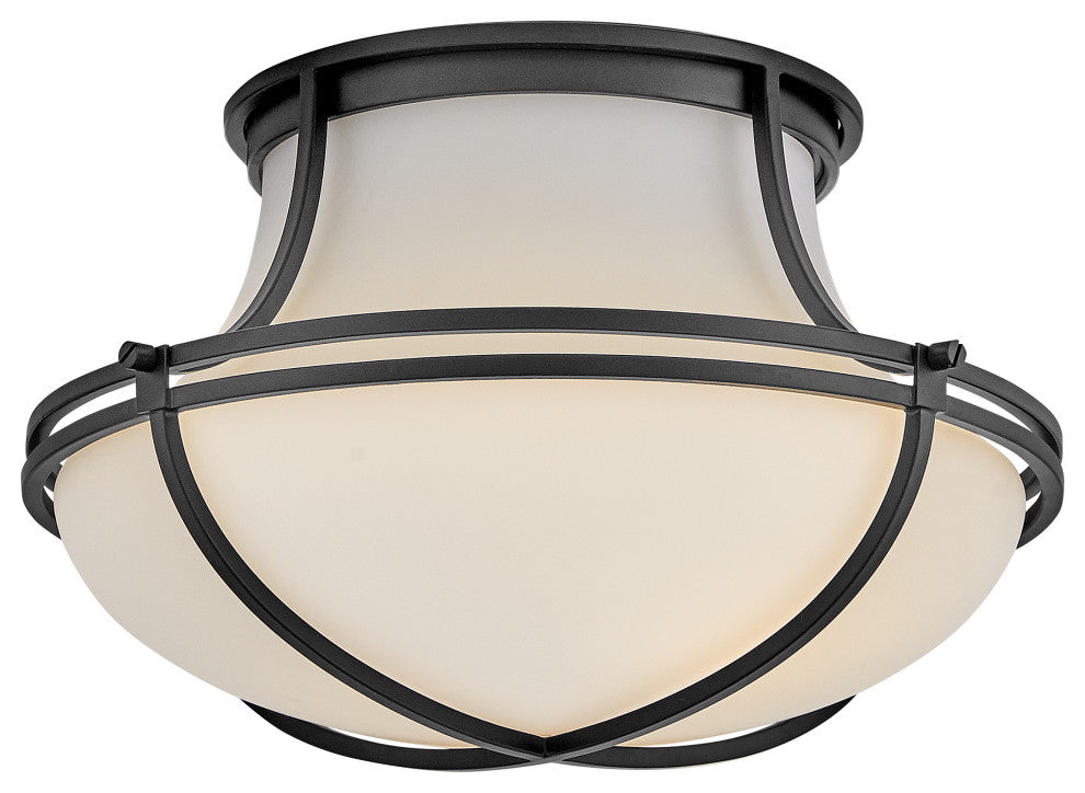 Hinkley Saddler Medium Flush Mount, Black