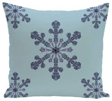 Vail, Decorative Holiday Print Pillow, Light Blue, 16"x16"