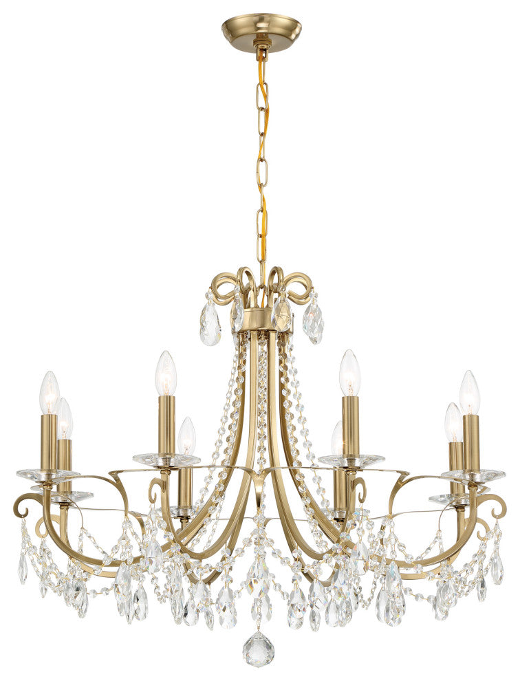 Crystorama 6828-VG-CL-MWP Othello 8-Light Vibrant Gold Chandelier