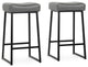 Amber 26" Counter Stool, Set of 2, Smokey Gray