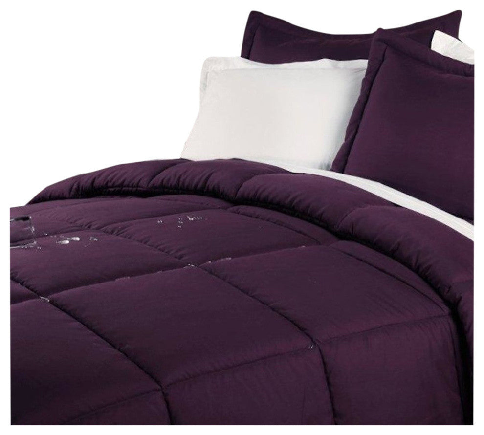 Lotus Home Water and Stain Resistant Microfiber Comforter Mini Set, Fig, King