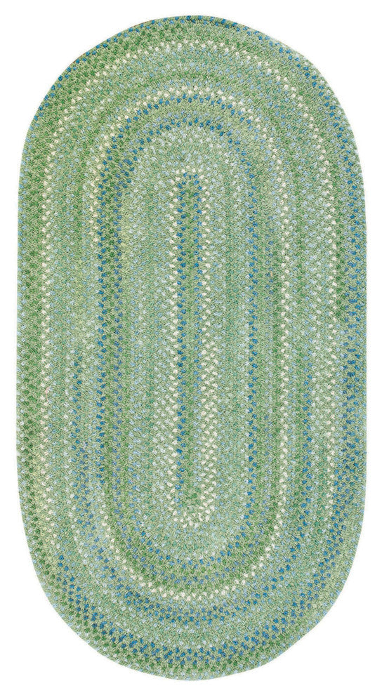 Waterway Braided Oval Rug, Green, 5'x8'