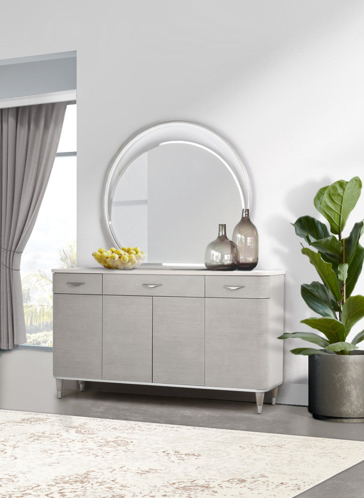 Eclipse Sideboard with Mirror - Moonlight Gray