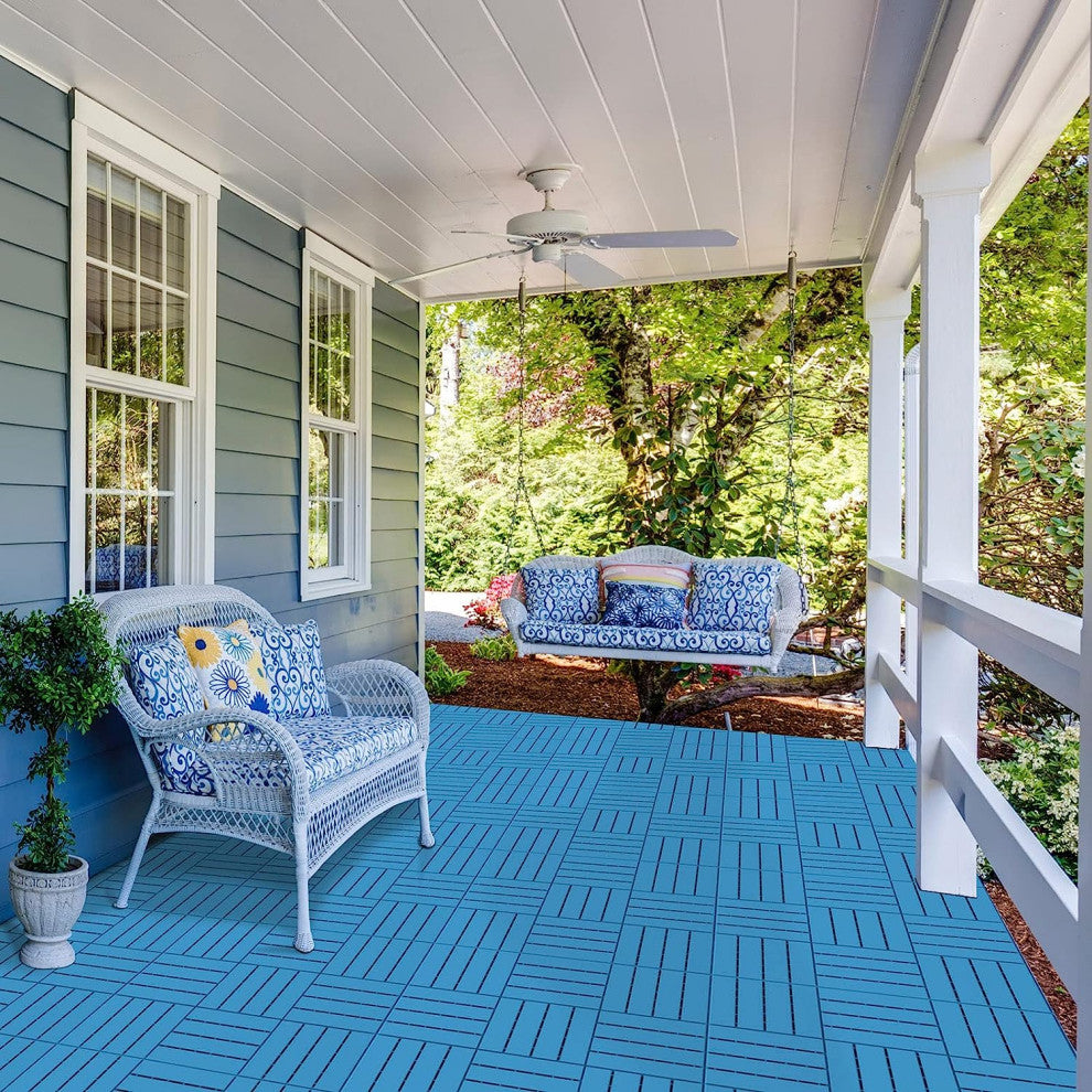 Plastic Interlocking Deck Tiles, 36 Pack