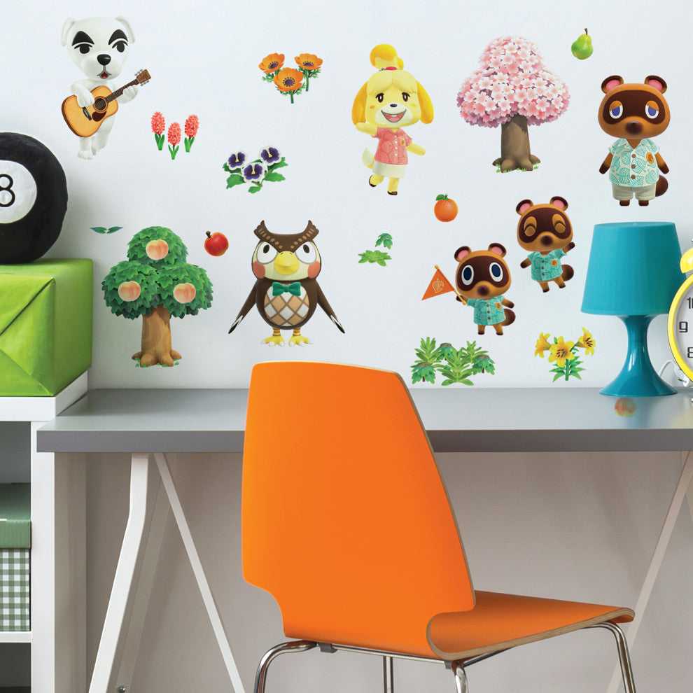 Brown & Yellow & Green Animal Crossing Wall Decals