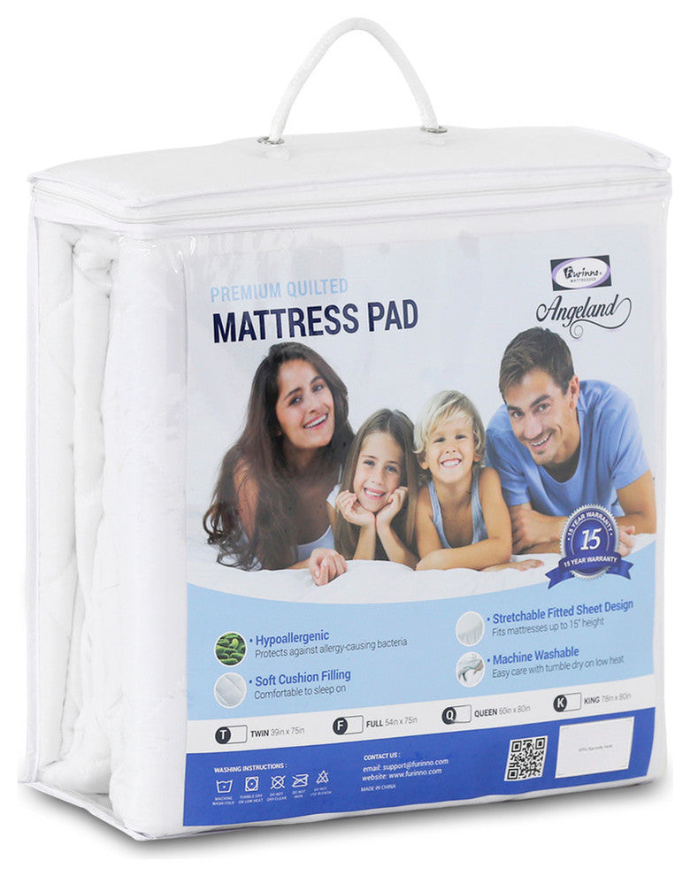 Angeland Quilted Mattress Pad, Twin