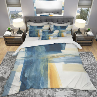 indigo Panel Vi Geometric Duvet Cover Set, Twin
