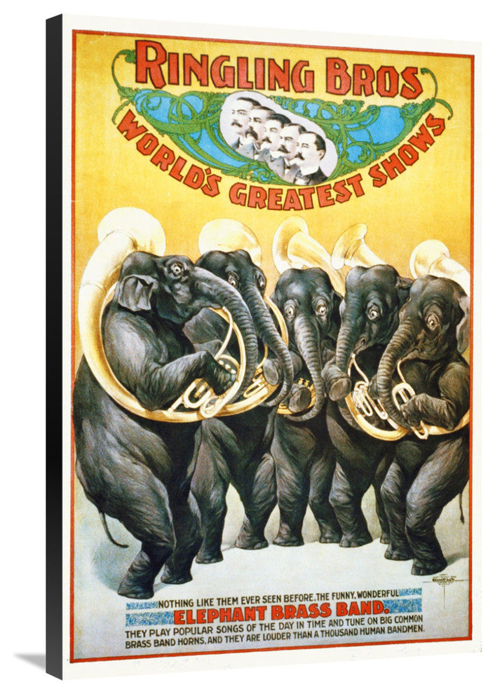 Ringling Bros, The Funny, Wonderful Elephant Brass Band, 1899, 24x36