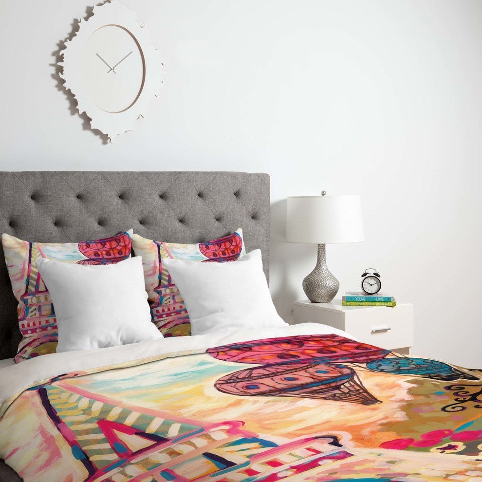 Deny Designs Natasha Wescoat Balloons Sur Paris Duvet Cover - Lightweight
