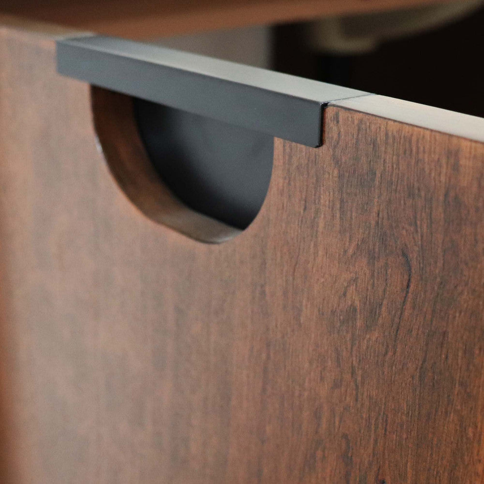 49" Single Sink Vanity, Dark Cherry With Engineered Stone Top