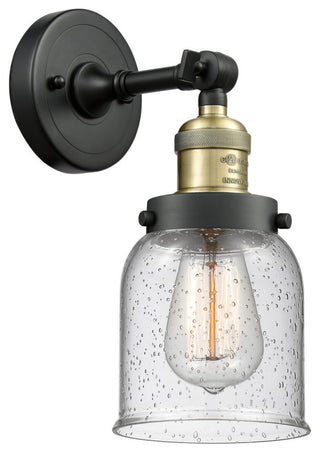 1-Light Small Bell 5" Sconce, Black Antique Brass, Glass: Seedy