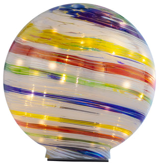 Alpine Colorful Gazing Globe With LED Lights, 10"Tall