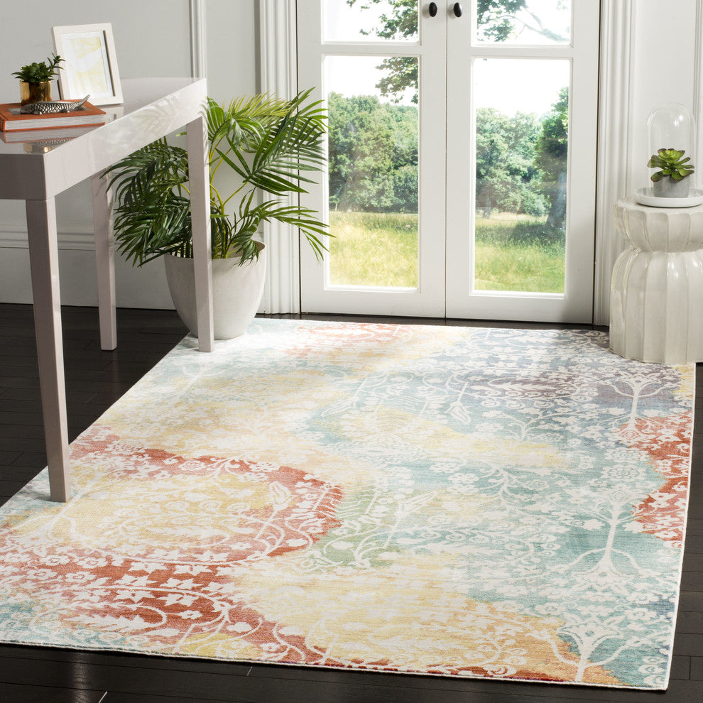 Safavieh Mystique Mys926T Rug, Blue/Rust, 4'x6'