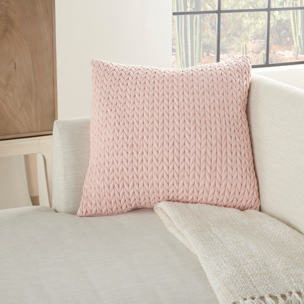 Mina Victory ET299 Throw Pillow, Blush, 22"X22"