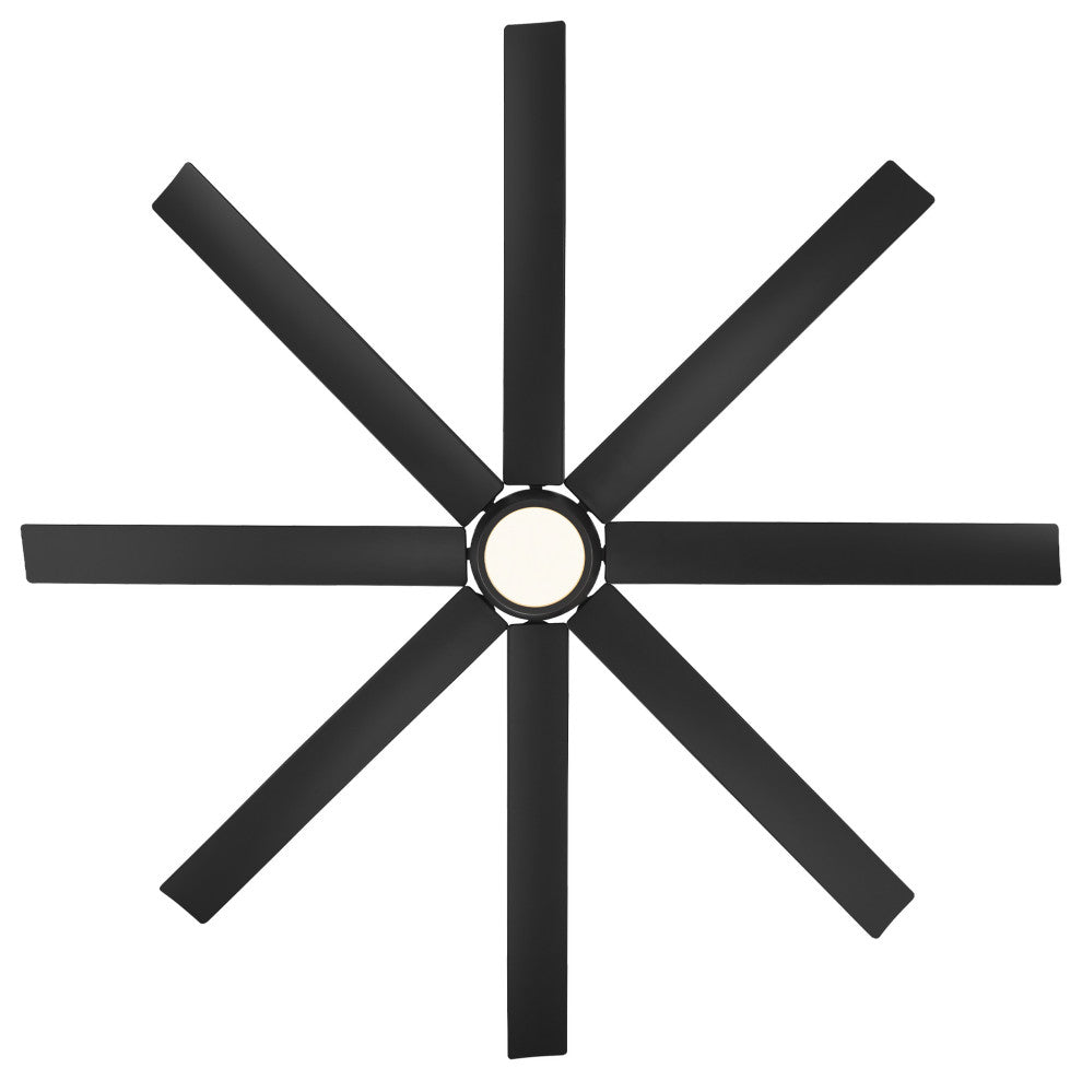 Mocha XL Indoor/Outdoor 8-Blade Smart Ceiling Fan 66" Matte Black, Light Kit